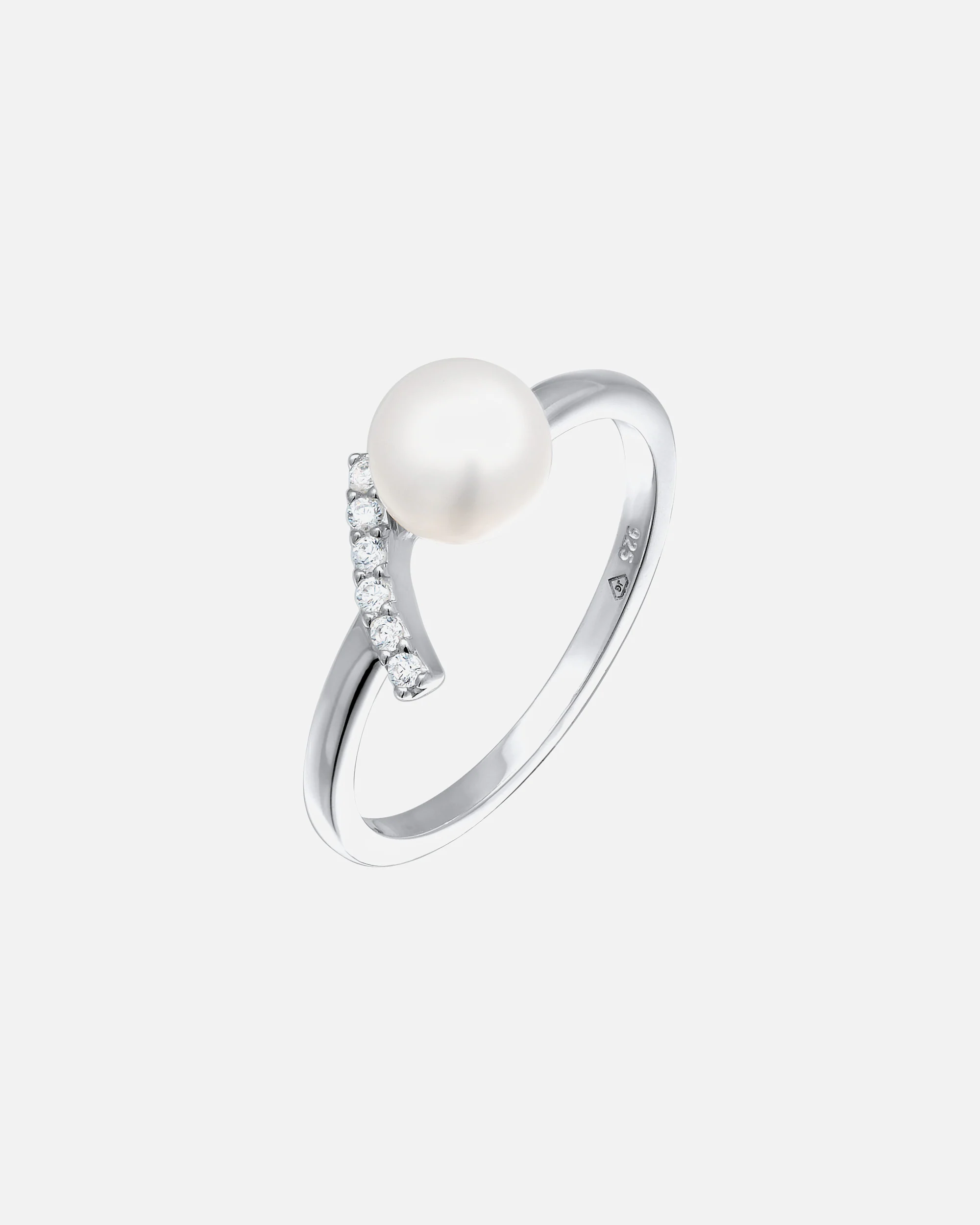 Nenalina ring freshwater pearl zirconia 925 silver