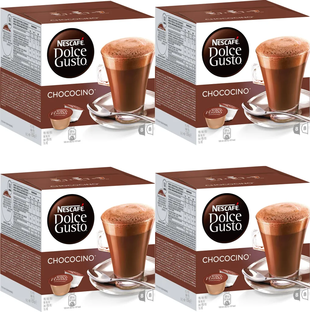 Nescafé Dolce Gusto Chococino Cocoa Set of 4, Cocoa Capsule, Chocolate, 16 Capsules (8 Servings)