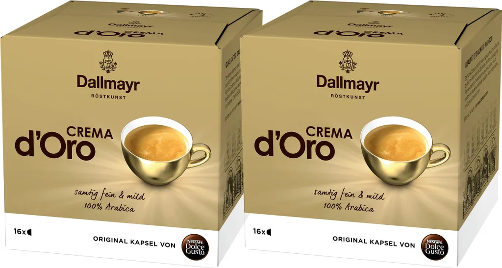 Nescafé Dolce Gusto Dallmayr Crema d'Oro, Coffee, Coffee Capsule, 2-pack, 2 x 16 Capsules