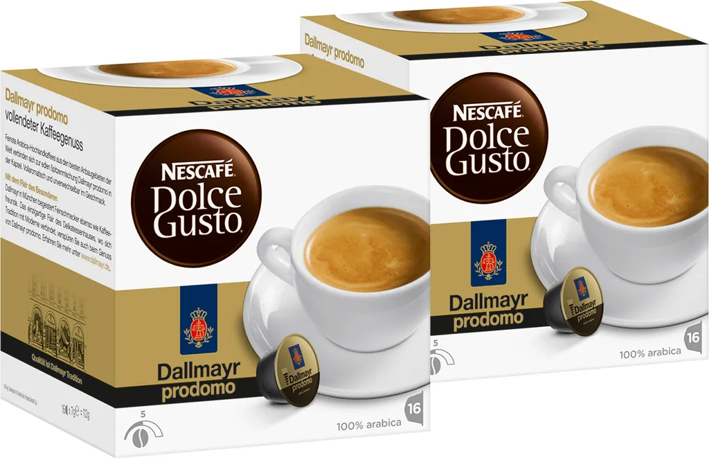 Nescafé Dolce Gusto Dallmayr prodomo, coffee, coffee capsule, 2-pack, 2 x 16 capsules