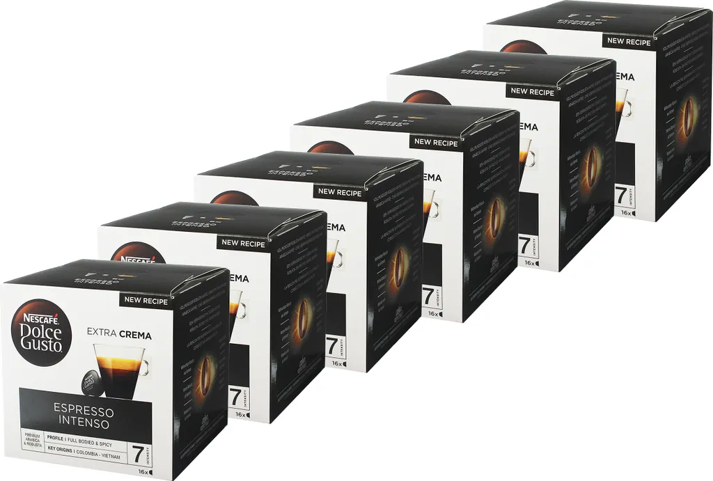 Nescafé Dolce Gusto Espresso Intenso, Strong, Coffee, Coffee Capsule, 6-pack, 6 x 16 Capsules