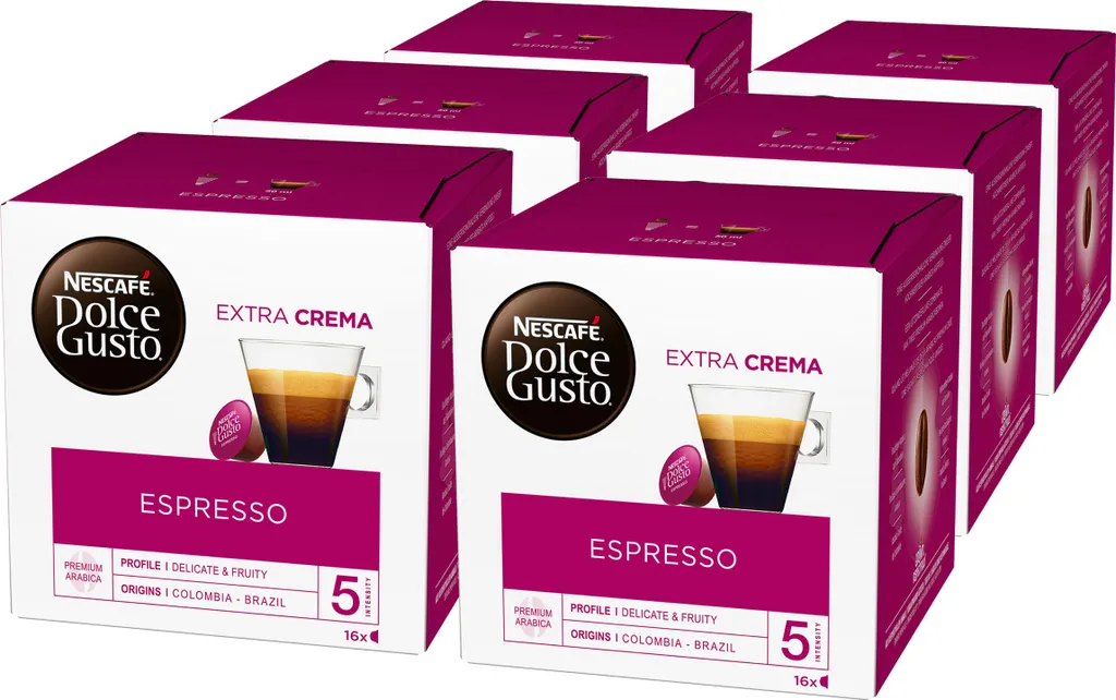 Nescafé Dolce Gusto Espresso, Coffee, Coffee Capsule, 6-pack, 6 x 16 Capsules