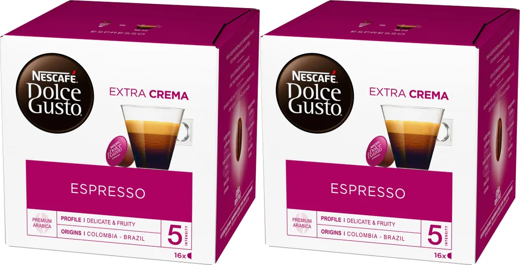 Nescafé Dolce Gusto Espresso, Coffee, Coffee Capsule, 2-pack, 2 x 16 Capsules