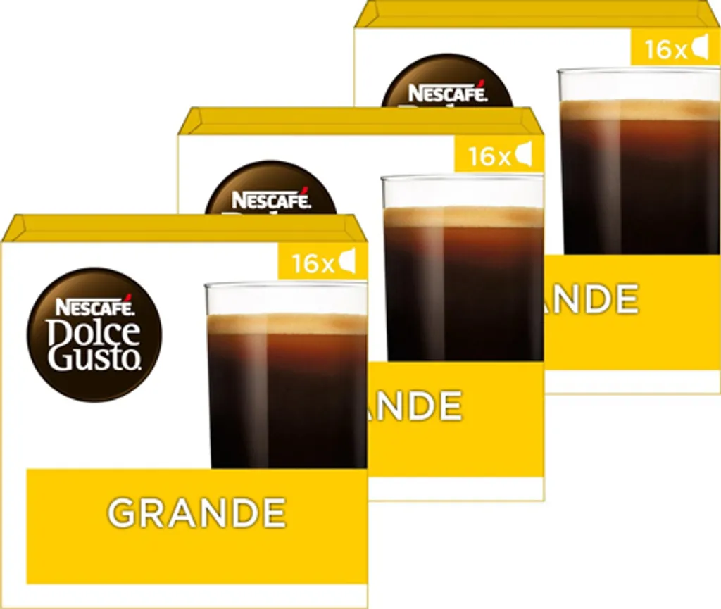 Nescafé Dolce Gusto Grande, Coffee, Coffee Capsule, 3-pack, 3 x 16 Capsules