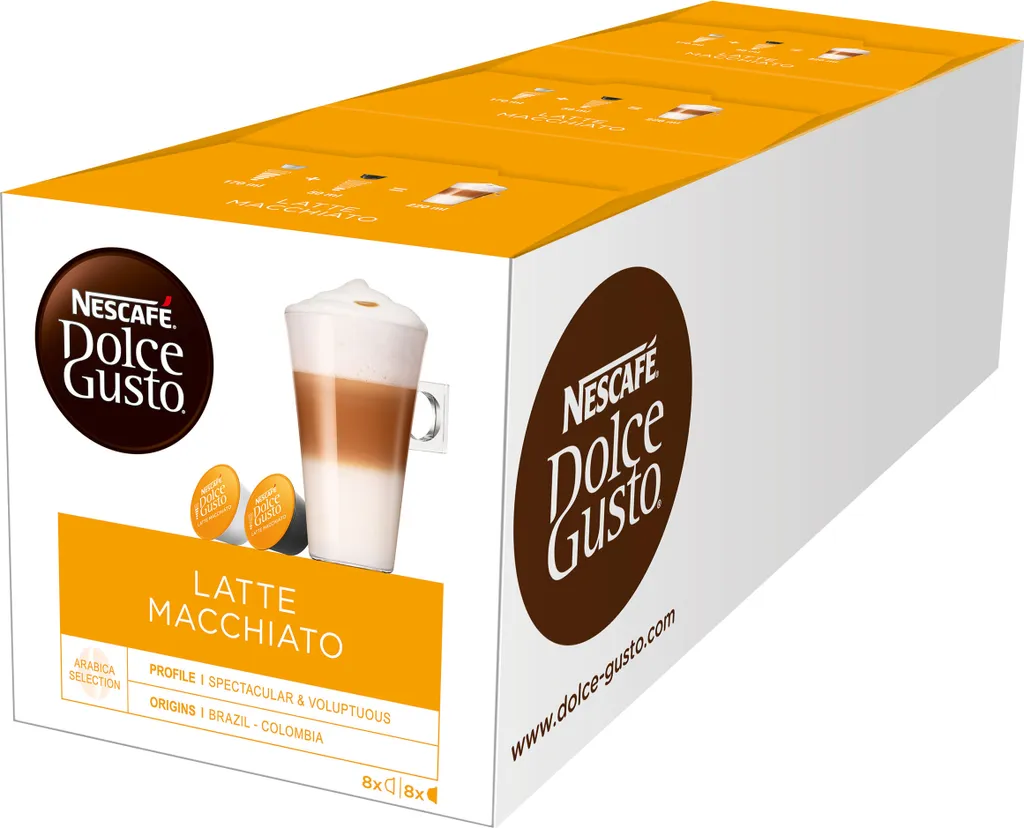 Nescafé Dolce Gusto Coffee Capsules, Cappuccino, 3-pack (48 capsules) 600g