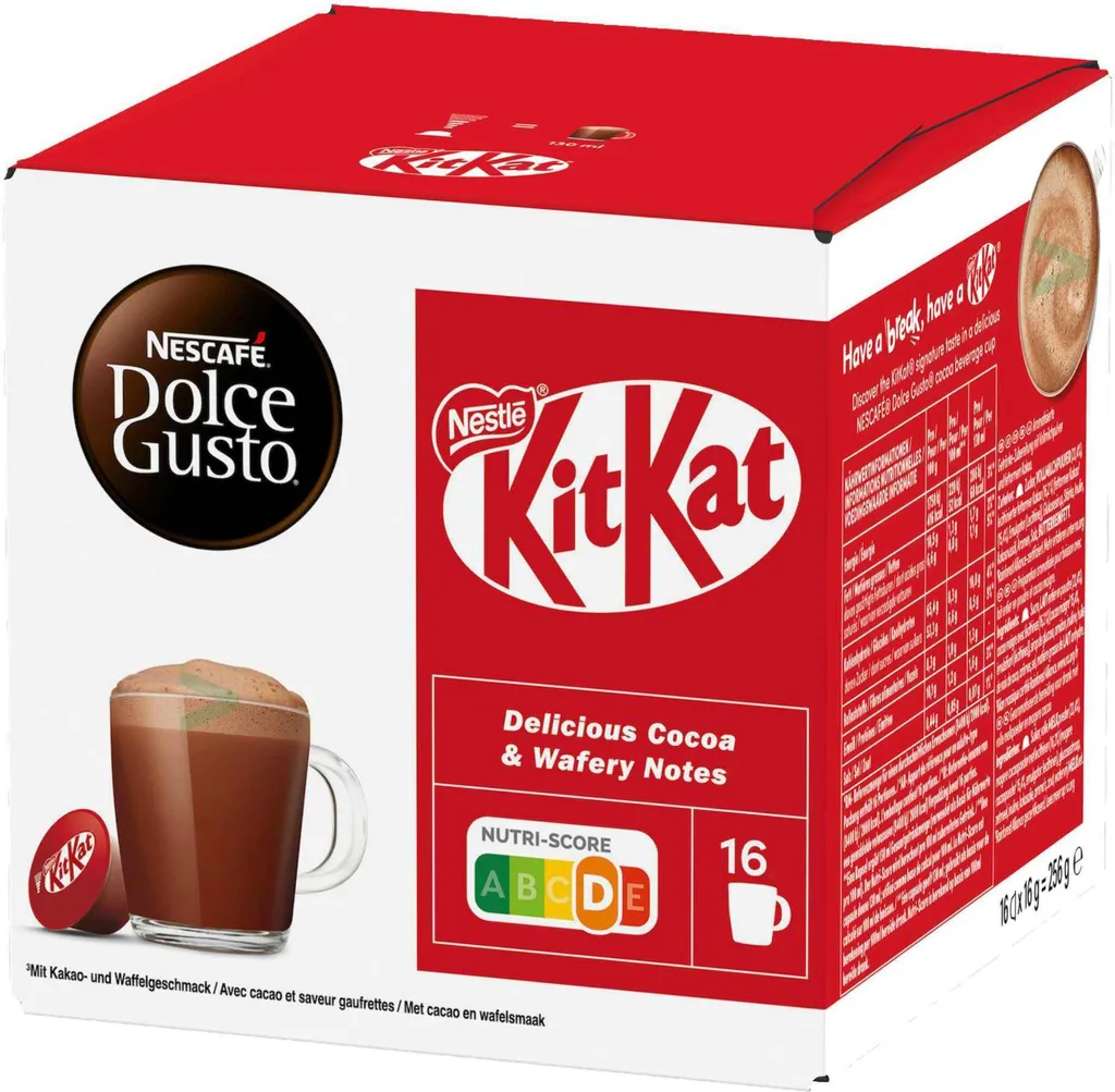 Nescafe Dolce Gusto KitKat capsules with cocoa and wafer flavor 256g