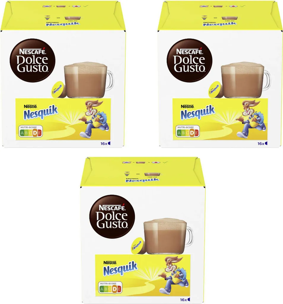 Nescafe Dolce Gusto Nesquik Drinking Chocolate 16 Capsules 3-pack