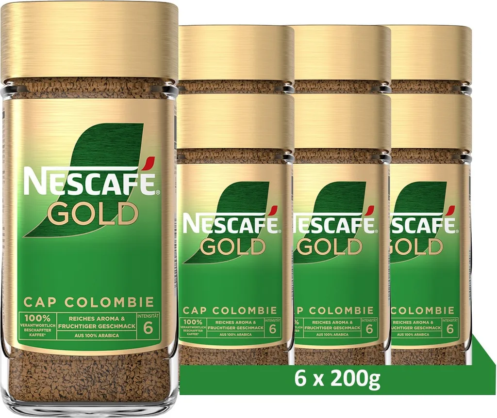 NESCAFÉ Gold Cap Colombie, löslicher Bohnenkaffee (6 x 200g)