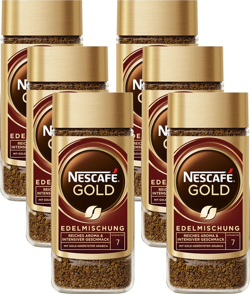 NESCAFÉ Gold Edelmischung, löslicher Bohnenkaffee (6 x 200g)