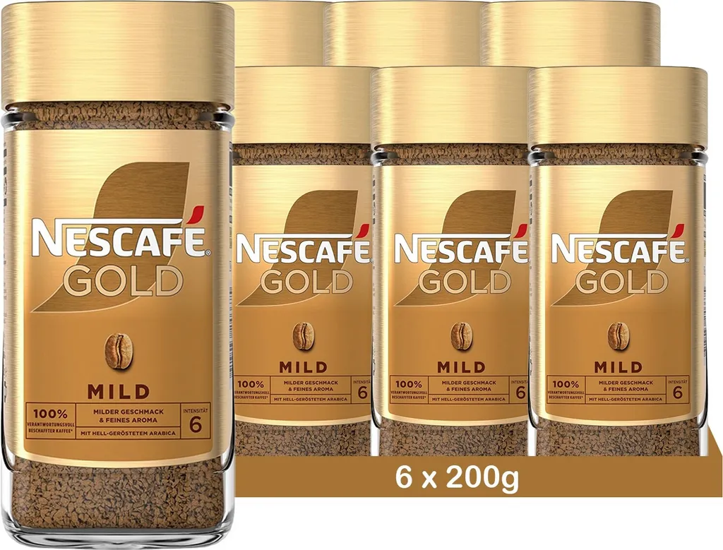 NESCAFÉ Gold Mild, löslicher Bohnenkaffee (6 x 200g)