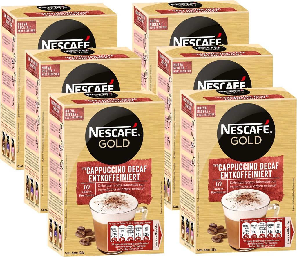 NESCAFÉ Gold Typ Cappuccino Entkoffeiniert (6 x 10 x 12,5g)