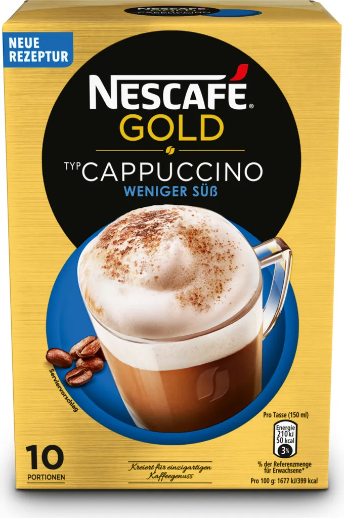 Nescafé Gold Type Cappuccino less sweet | instant coffee | 10 servings