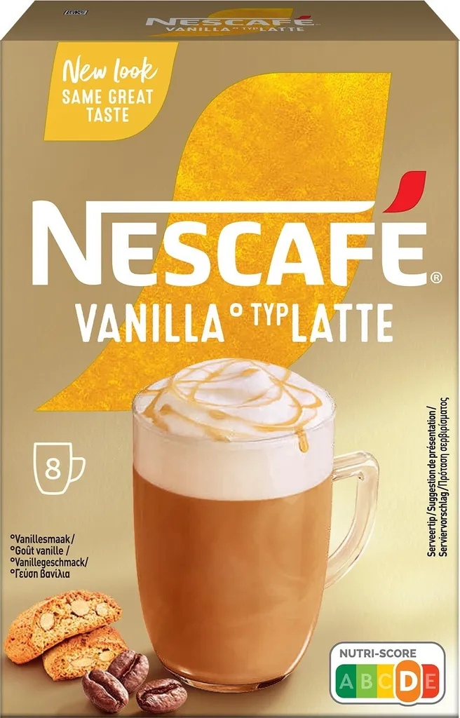 NESCAFÉ Gold Typ Latte Vanilla, löslicher Bohnenkaffee (1 x 8 x 18,5g)