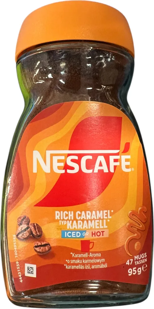 NESCAFÉ caramel 95g glass instant coffee powder hot cold caramel frappé iced coffee
