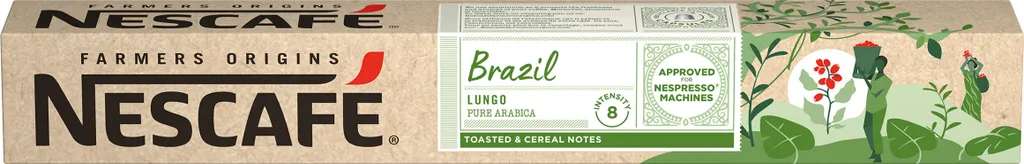Nescafé Lungo Brazil, Farmers Origins, Nespresso Coffee Capsules, 10 Capsules, 52 g