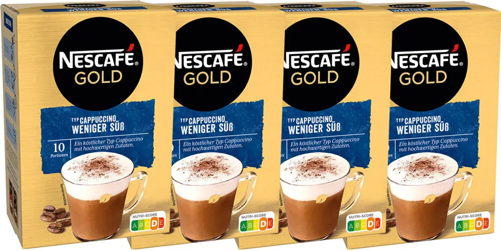 Nescafe Type Cappuccino Less sweet Soluble in portion sachets 4-pack