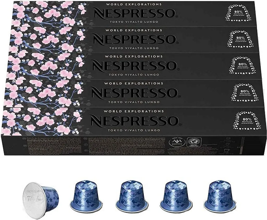 NESPRESSO ORIGINAL Tokyo Lungo, Medium Roast, Compatible with ORIGINAL coffee machines, Capsule Set of 50 coffee capsules