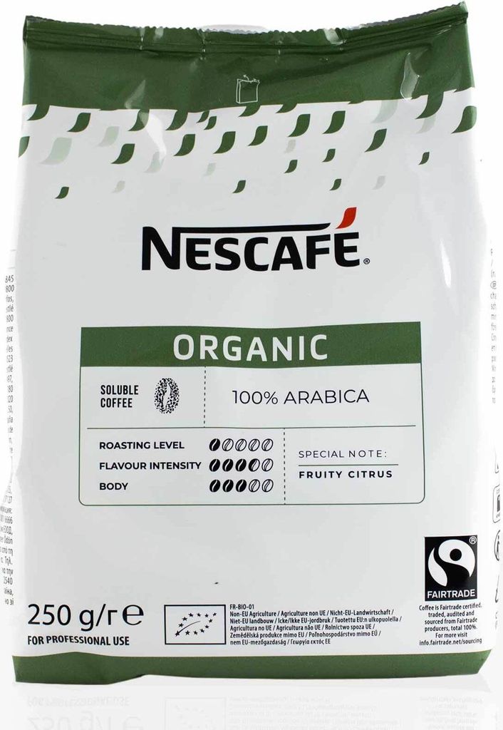 Nestle Nescafe Organic - 12 x 250g Fairtrade Instant-Kaffee 100% Arabica