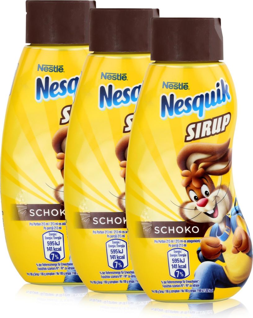Nestle Nesquik Schoko Sirup 300ml - Extra schokoladig im Geschmack (3er Pack)