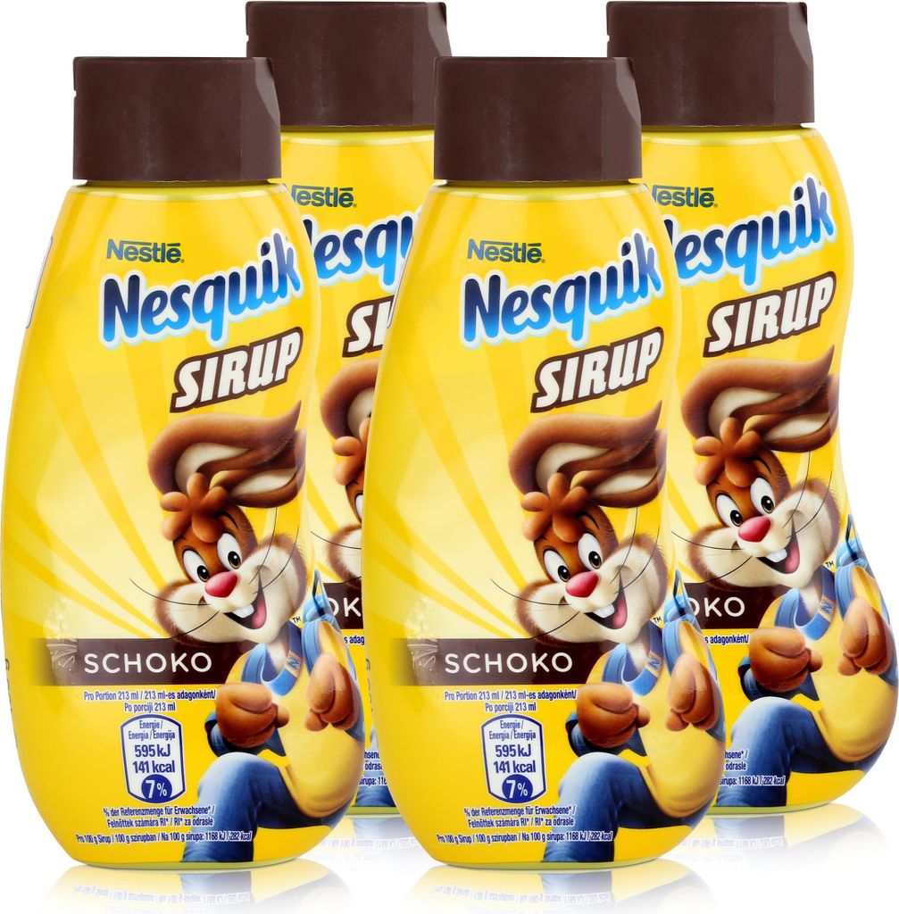 Nestle Nesquik Schoko Sirup 300ml - Extra schokoladig im Geschmack (4er Pack)