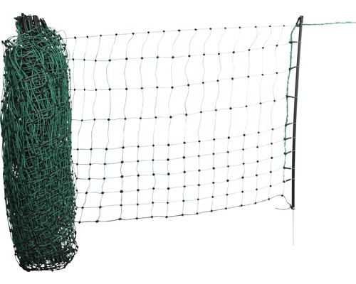 Net for cats, small dogs, rabbits 25 m, 9 poles electrifiable green