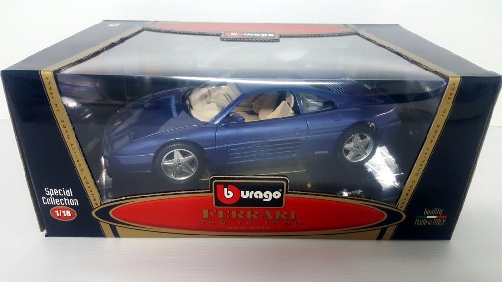 Bburago New & Boxed Burago 1:18 Diecast Yellow Ferrari 348Tb 1989 Made In Italy Ver