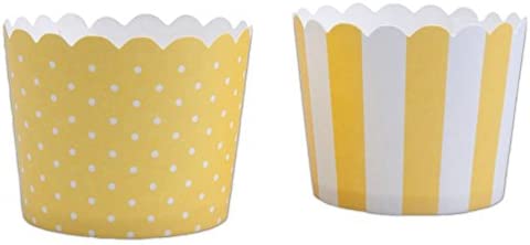 NEW mini cupcake tins, yellow-white, 12 pieces