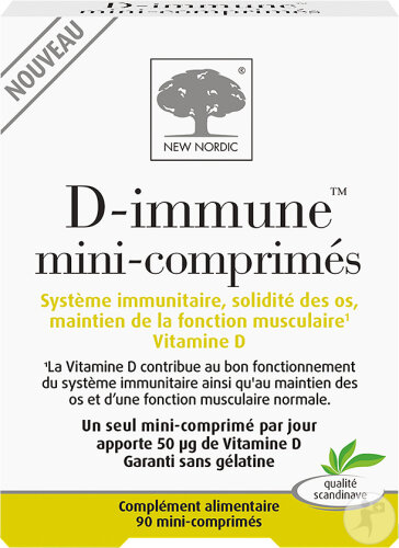 New Nordic D-Immune 50µg dietary supplement 90 mini tablets