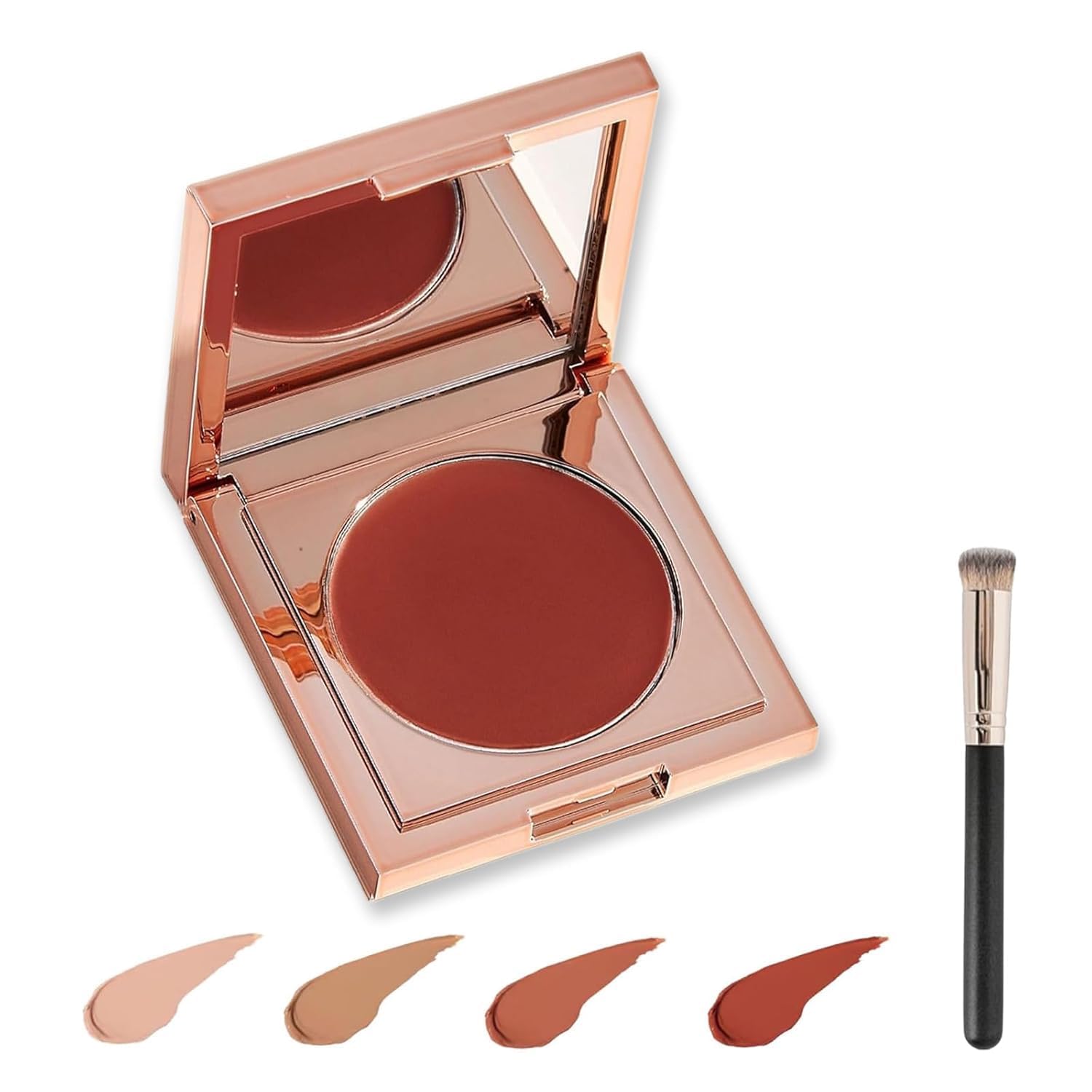 Coloured Clay CC Undereye Corrector with Brush, Under Eye Concealer and Colour Corrector for Dark Circles, Hydrating and Long Lasting Foundation (04-Red)