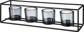 Decorate & set up tea light holder, black, 1 pc