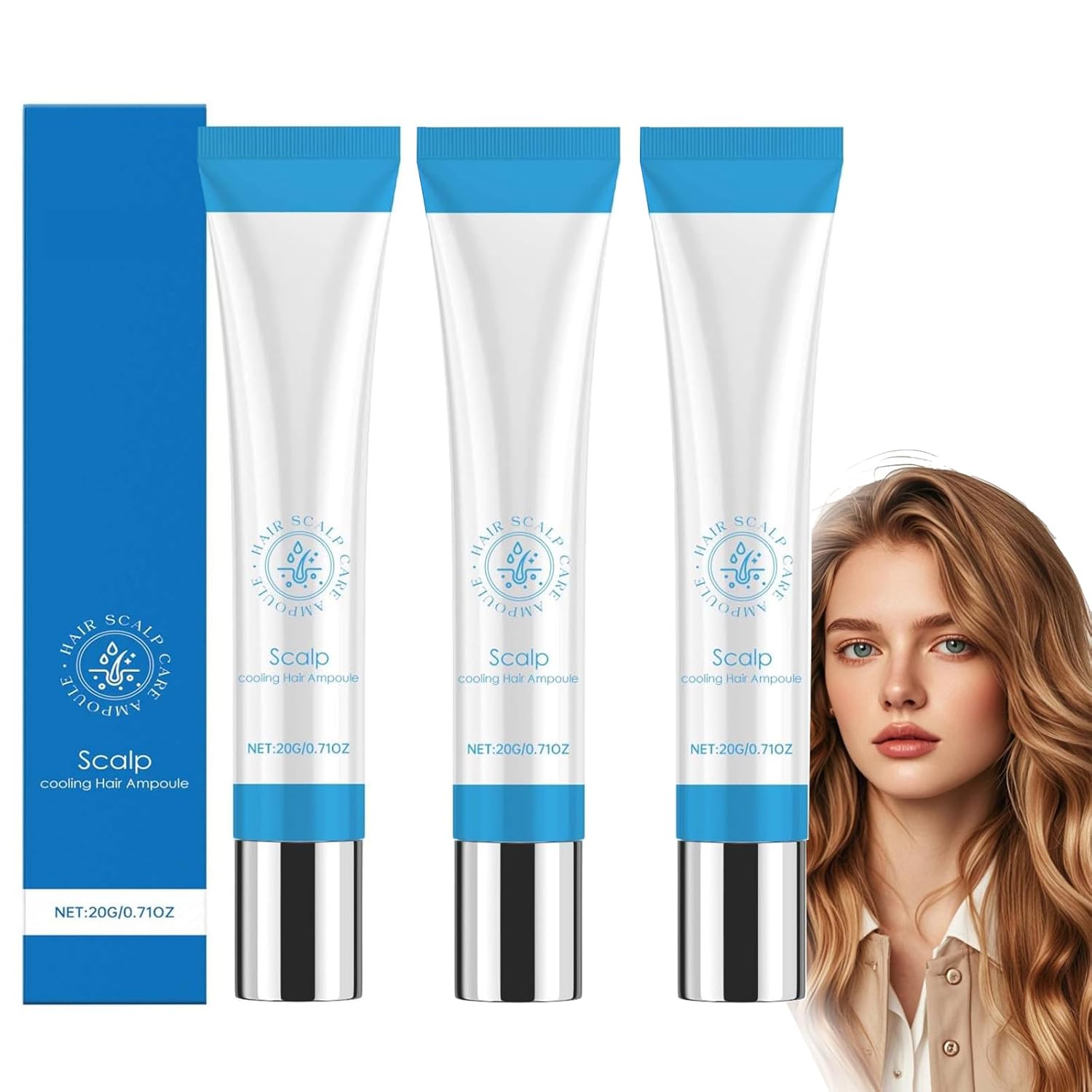 Seapuri Scalphy, 20 ml Hair Ampoule, Scalphy Cooling Hair Ampoule, Hair Essences Ball, Keep Scalp Clean and Non-greasy, Scalp Cooling Hair Ampoules (3 Pieces)