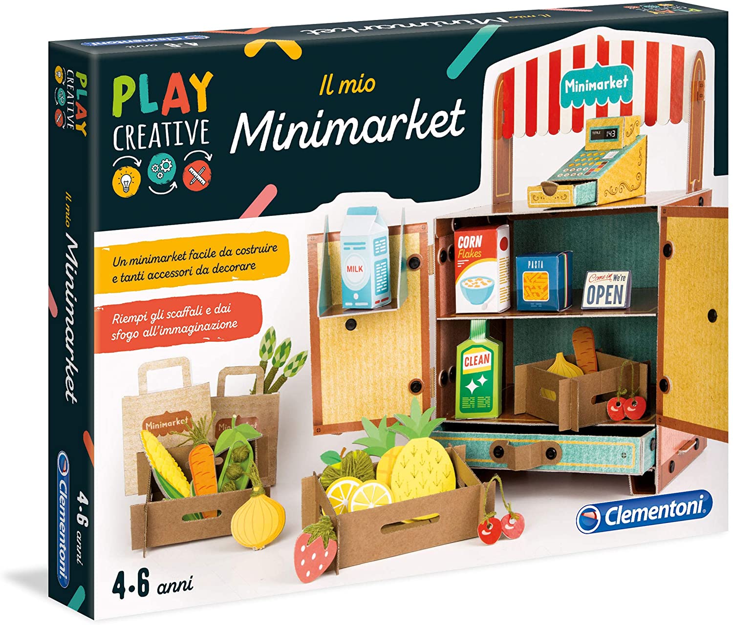 Clementoni-Play Creative-Il Mio 18538 Minimarket Multi-Coloured