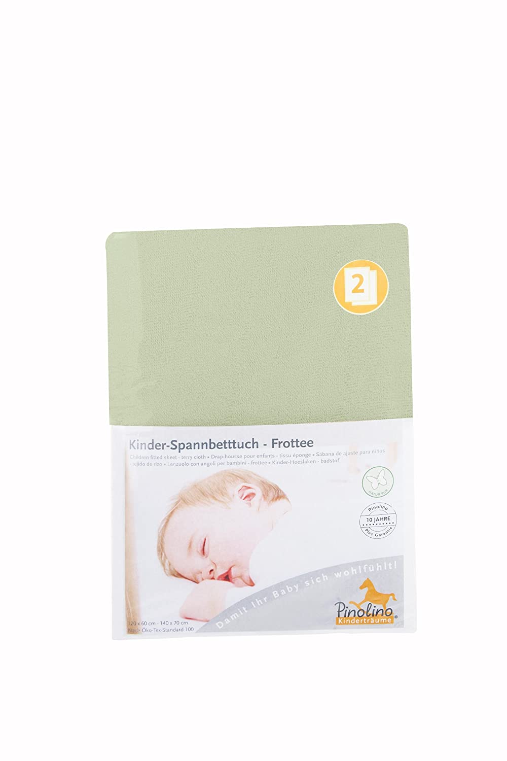 Pinolino 540062-3D Double Pack Cot Fitted Sheet Lemon