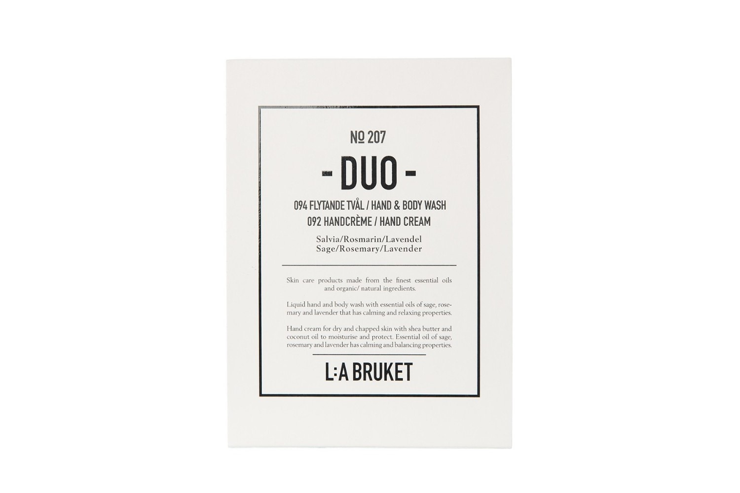 L:A BRUKET No. 207 Duo-kit Liquid Soap Hand Cream, 