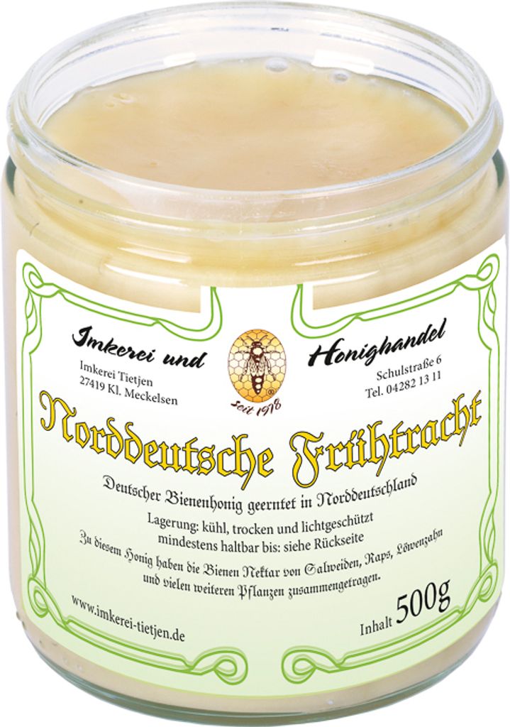 Norddeutsche Frühtracht 500g | Deutscher Honig vom Imker | cremig