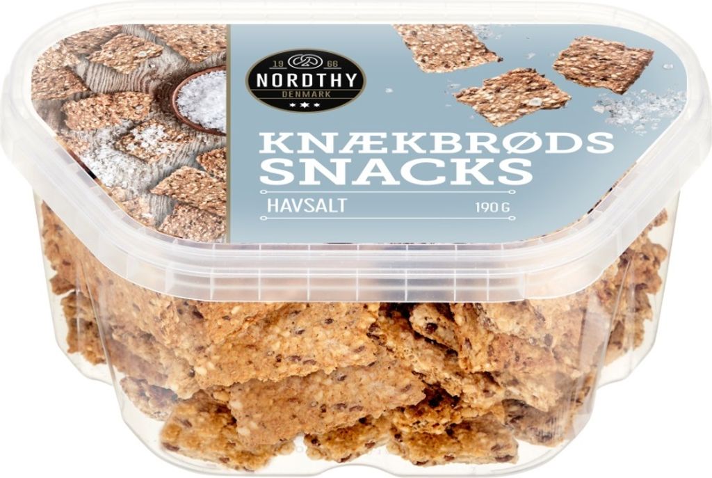 Nordthy Knækbrødssnacks Havsalt 190g - crispbread snacks with sea salt