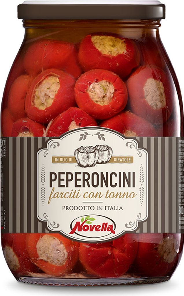 Novella Peperoncine farciti con Tonno Peperoni with tuna 665g