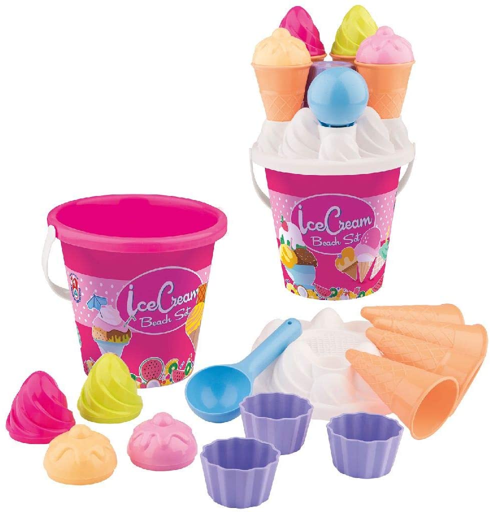 Simba 107114092 - Ice Cream Beach Bucket Set, Assorted Colours
