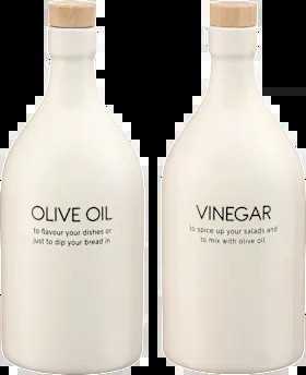 Bottle set made of Dolomite for vinegar & oil (8x20 cm), 2 pieces