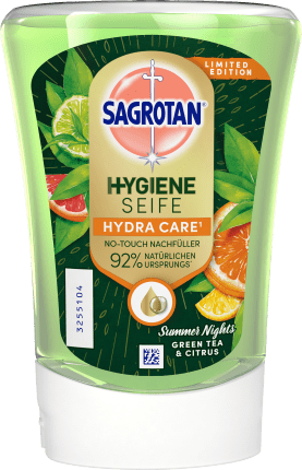 Soap dispenser No Touch Green Tea & Citrus Summer Nights, Hydra Care refill pack, 250 ml