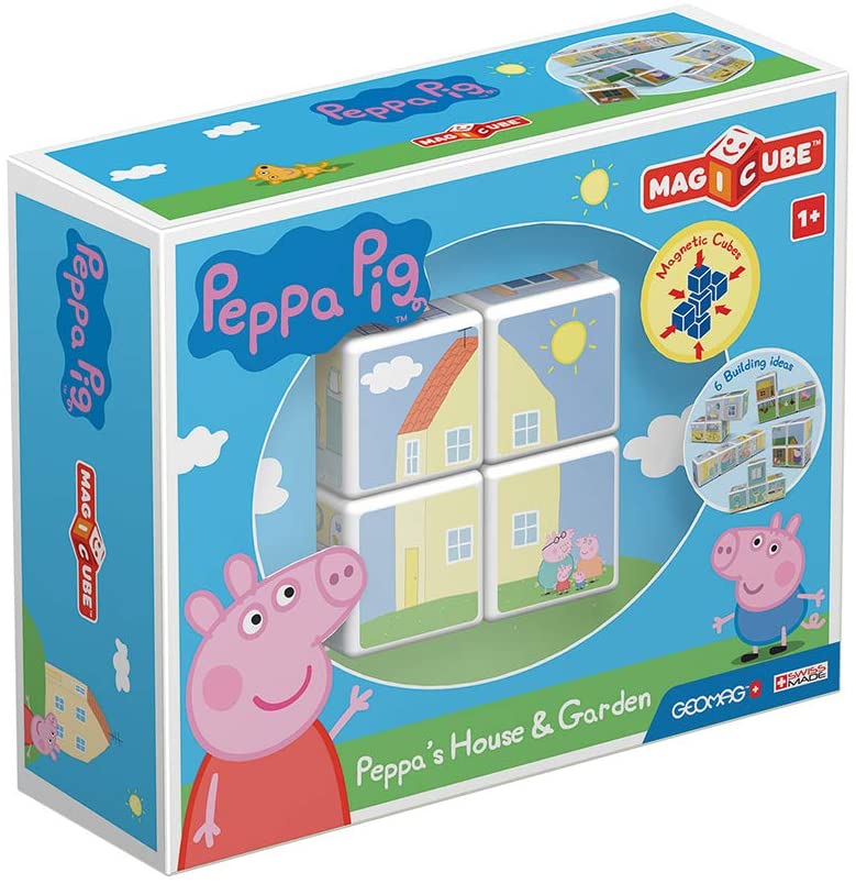 Toy Partner Geomag Magicube Pepa Pig House And Garden 4 Magnetic Cubes Mult