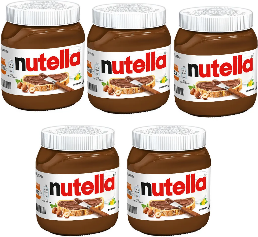Nutella Haselnuss Nougat Creme nussig schokoladig 450g 5er Pack