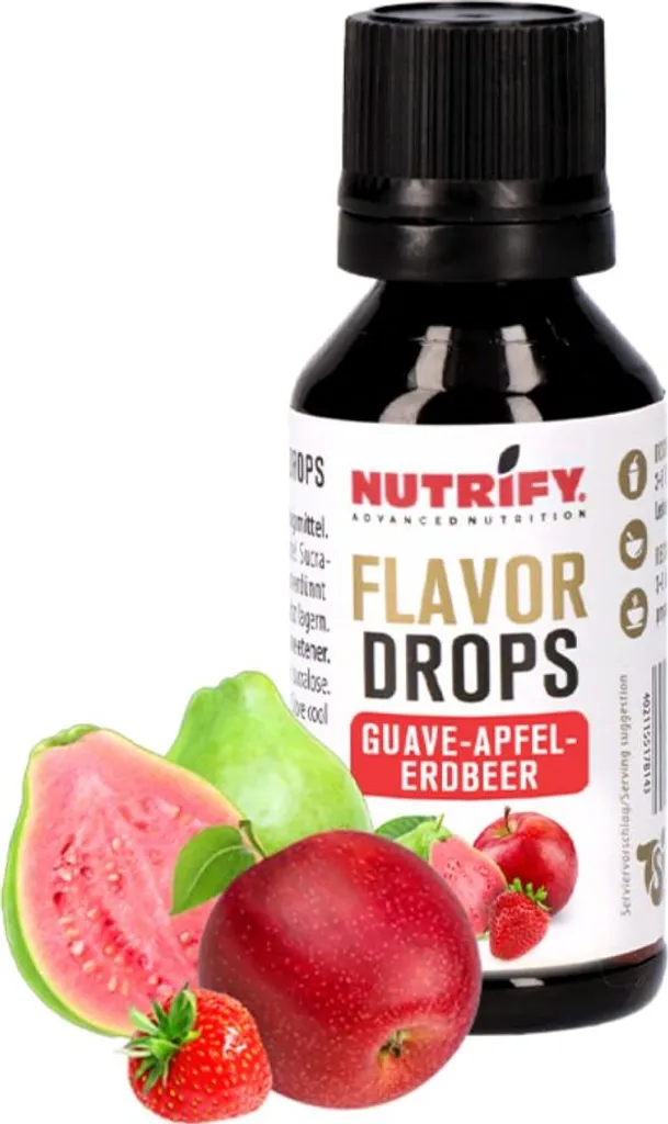 NUTRIFY Flavour Drops Guave-Apfel-Erdbeere 5x 30ml Set zuckerfrei, vegan, ohne Farbstoffe Kalorien