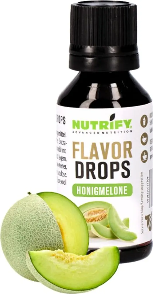NUTRIFY Flavour Drops Honigmelone 5 x 30ml Set zuckerfrei, vegan, Aromatropfen