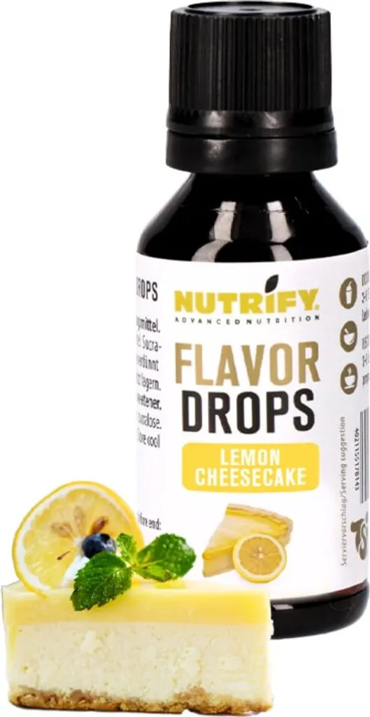 NUTRIFY Flavour Drops Lemon Cheesecake 5x 30ml Set zuckerfrei, vegan, ohne Farbstoffe Kalorien