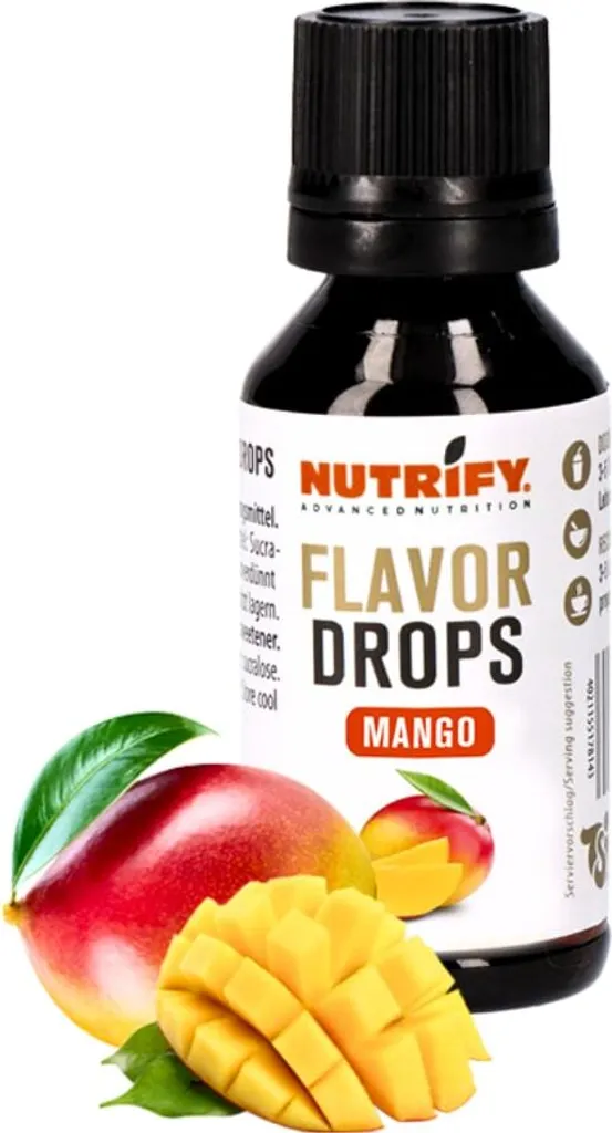 NUTRIFY Flavour Drops Mango 5x 30ml Set zuckerfrei, vegan, ohne Farbstoffe Kalorien