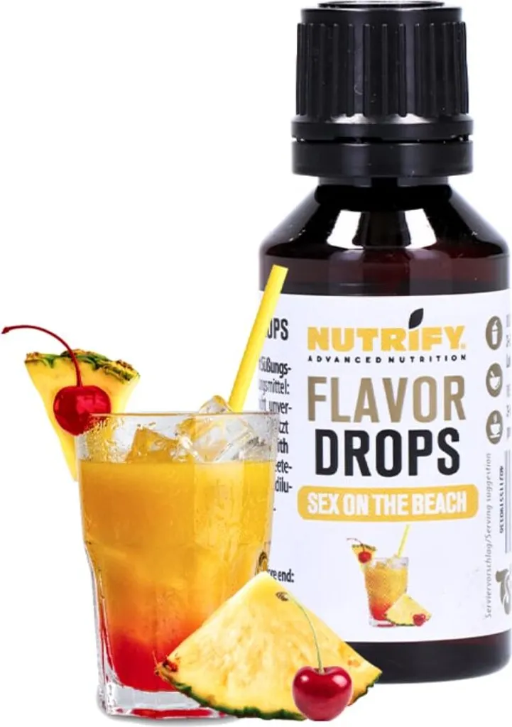 NUTRIFY Flavour Drops Sex On the Beach 5x 30ml Set zuckerfrei, vegan, ohne Farbstoffe Kalorien