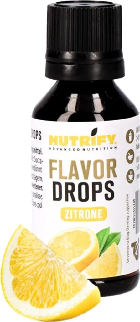 NUTRIFY Flavour Drops Zitrone 5 x 30ml ohne Farbstoffe Kalorien Zucker
