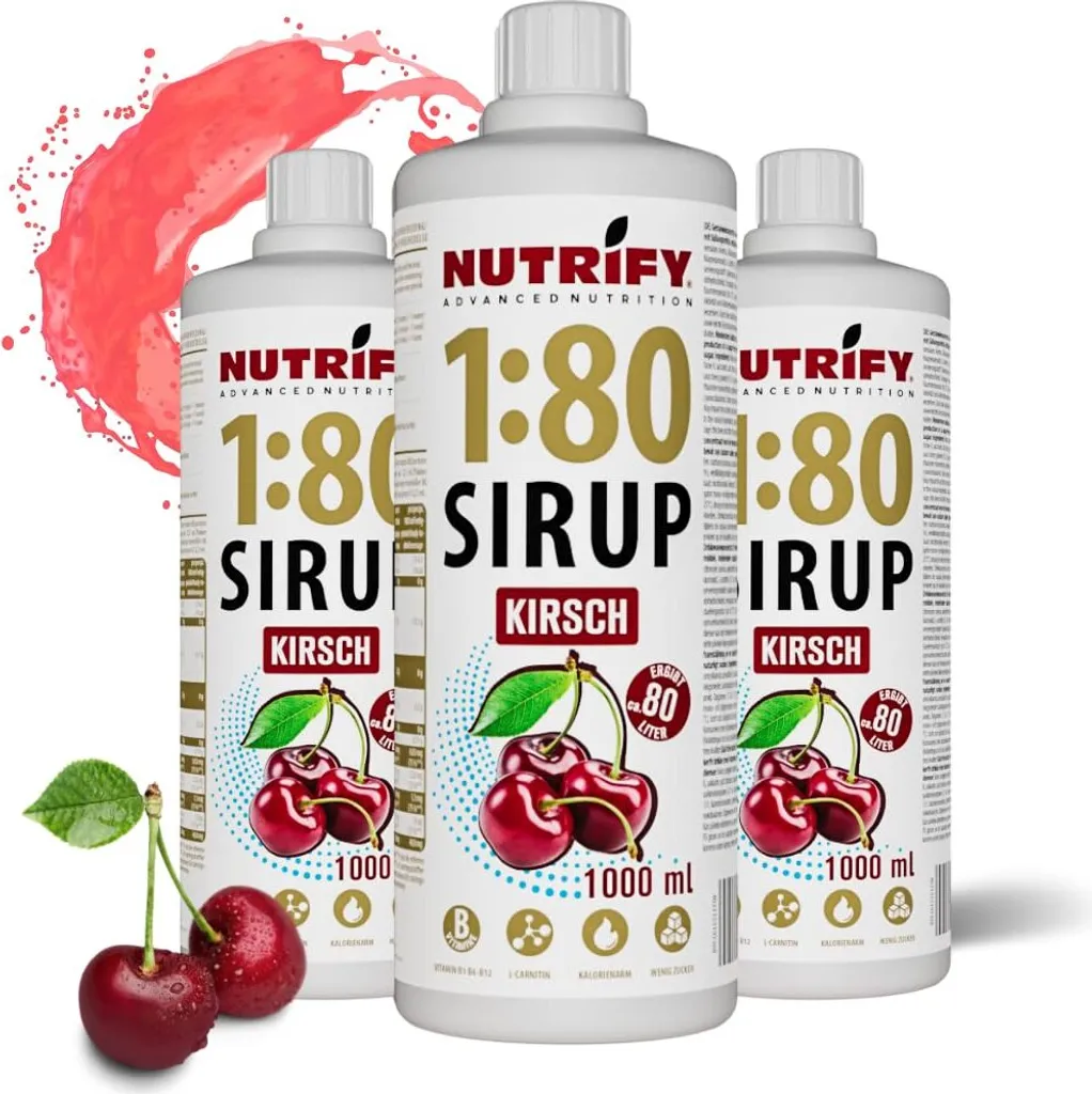 NUTRIFY Vital Drink Sirup 1:80 Kirsche 6 x 1L Fitness Sportgetränk