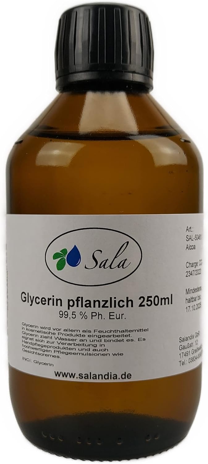 Sala Glycerin E422 Vegetable 99.5% Ph. Eur. (250 ml Glass Bottle)